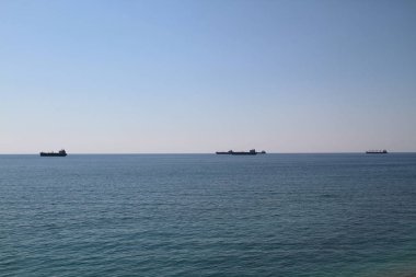 Tuapse, Rusya-Temmuz 2019: (Tuapse gemi limanı. Deniz tankeri.