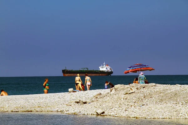 Tuapse Rusya Temmuz 2019 Tuapse Gemi Limanı Deniz Tankeri — Stok fotoğraf