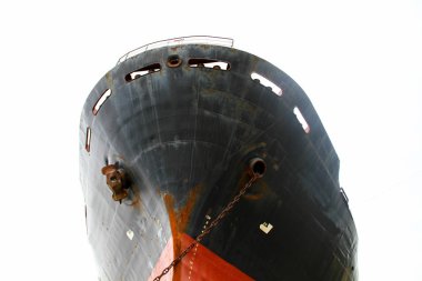 Gelendzhik, Rusya. Rio gemisi Karadeniz'de fırtınanın ardından karaya oturdu. Yukarıdan görüntüle.