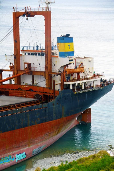 Gelendschik Russland Rio Schiff Nach Einem Sturm Schwarzen Meer Gestrandet — Stockfoto