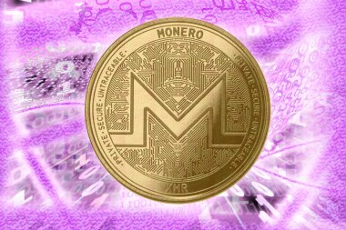 Altın Crypto Coin monero, enerjileri ile tüneller ile İkili kodun fon karşı.