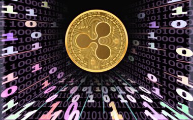 Altın Kripto Sikke dalgalanma, enerjileri ile tüneller ile İkili kodun fon karşı.