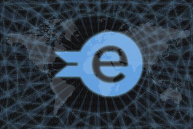 Altın sikke Cryptocurrency gram, ton, Yuvarlak karanlık bir arka plan üzerinde