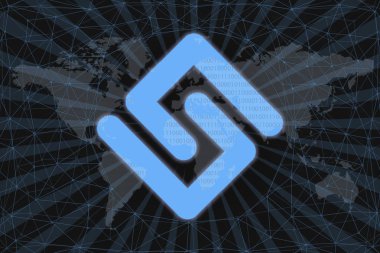 Altın sikke Cryptocurrency gram, ton, Yuvarlak karanlık bir arka plan üzerinde