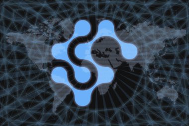 Altın sikke Cryptocurrency gram, ton, Yuvarlak karanlık bir arka plan üzerinde