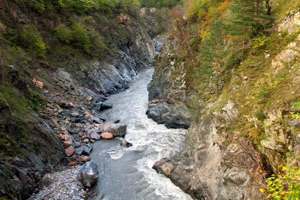 Rusia Adygeya Districtul Kamennomostskiy Râul Alb Canion Granit Cheile Guzeripl — Fotografie, imagine de stoc