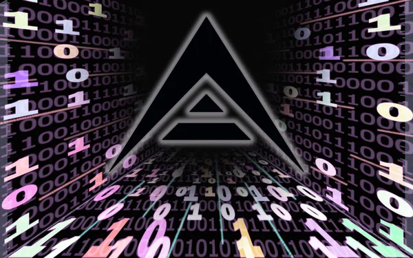 Ark Cryptocurrency Bináris Kód Alagút Fekete Háttér — Stock Fotó