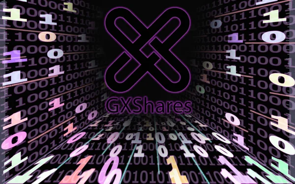 Gxshare Gxs 暗号通貨 黒い背景のバイナリコードトンネル — ストック写真