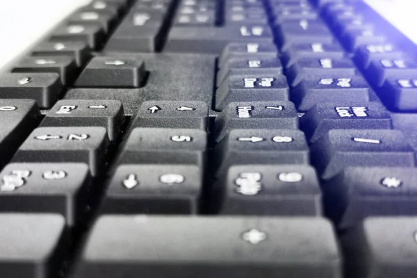 Black Computer Keyboard Close Overlooking Enter Button — Stock Photo, Image