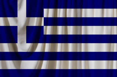 Arka planda Yunanistan bayrağı var. Tasarımcı çözümleri kavramı.