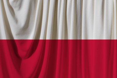Arka planda Polonya bayrağı var. Tasarımcı çözümleri kavramı.