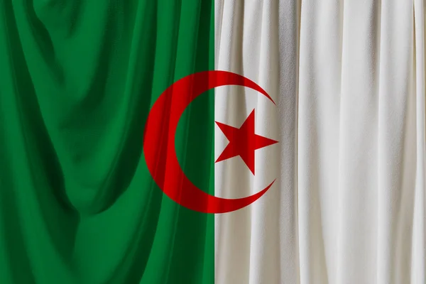 Флаг Алжира Фоне Текстуры Концепция Дизайнерских Решений — стоковое фото