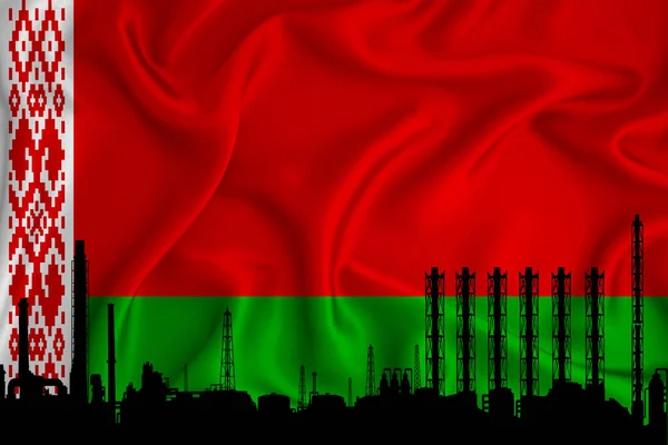 Belarus Flag Background Space Your Logo Industrial Illustration Silhouette Chemical — Stock Photo, Image