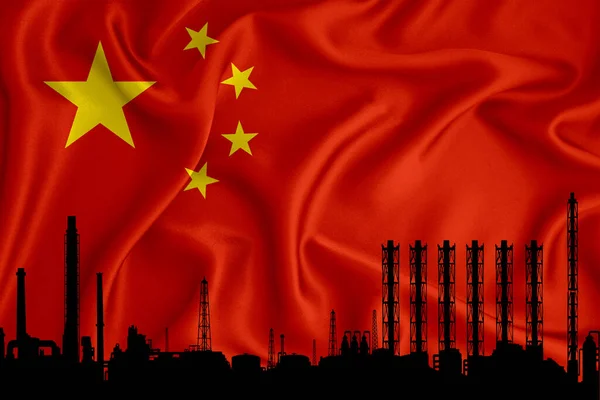 Bandeira China Fundo Com Espaço Para Seu Logotipo Ilustração Industrial — Fotografia de Stock