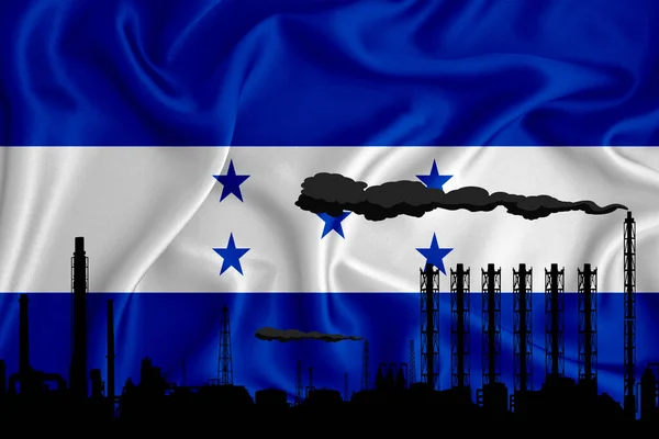 Прапор Гондурасу Фон Простором Вашого Логотипу Промислове Ілюстрації Силует Хімічного — стокове фото