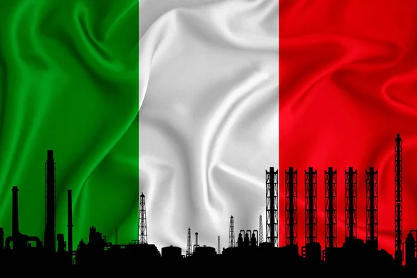 Italien Flagge Hintergrund Mit Platz Für Ihr Logo Industrielle Illustration — Stockfoto