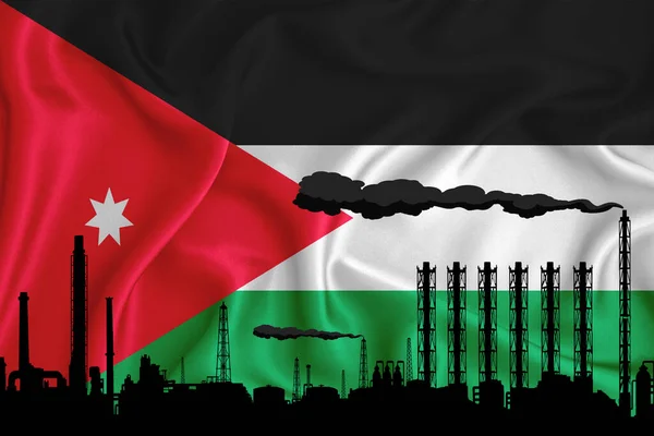 Jordanië Vlag Achtergrond Met Ruimte Voor Logo Industriële Illustratie Silhouet — Stockfoto