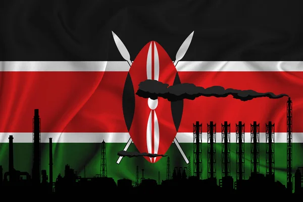 Keňská Vlajka Pozadí Prostorem Pro Vaše Logo Průmyslová Ilustrace Silueta — Stock fotografie
