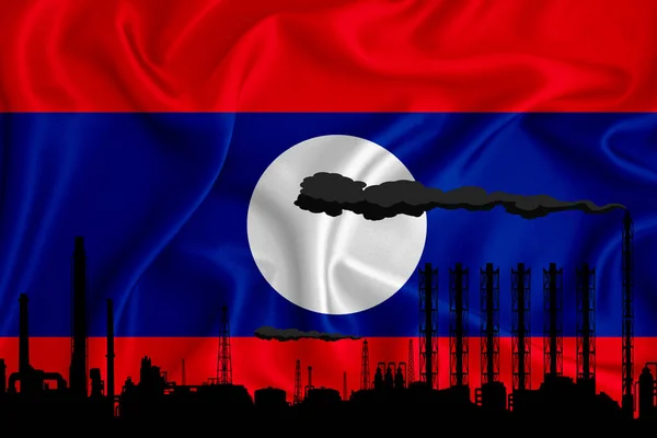 Bandeira Laos Fundo Com Espaço Para Seu Logotipo Ilustração Industrial — Fotografia de Stock