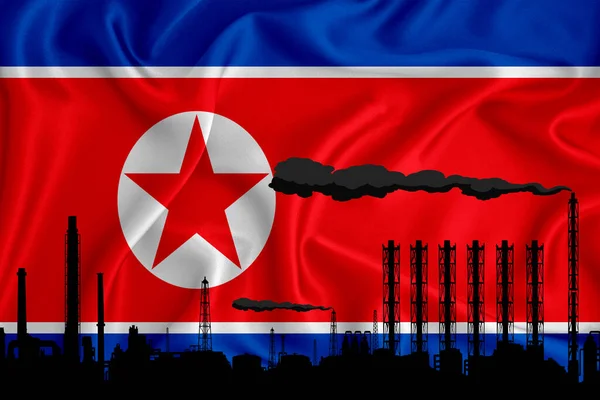 Bandera Corea Del Norte Fondo Con Espacio Para Logotipo Ilustración —  Fotos de Stock