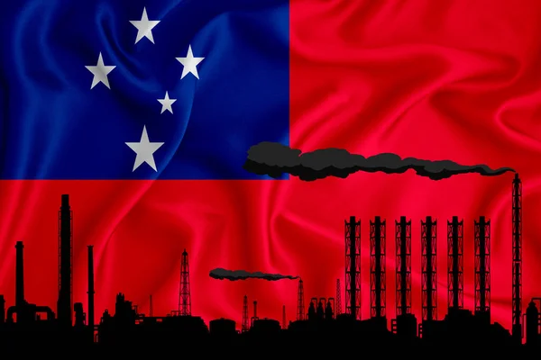 Σημαία Σαμόα Φόντο Χώρο Για Λογότυπό Σας Βιομηχανική Εικονογράφηση Σιλουέτα — Φωτογραφία Αρχείου