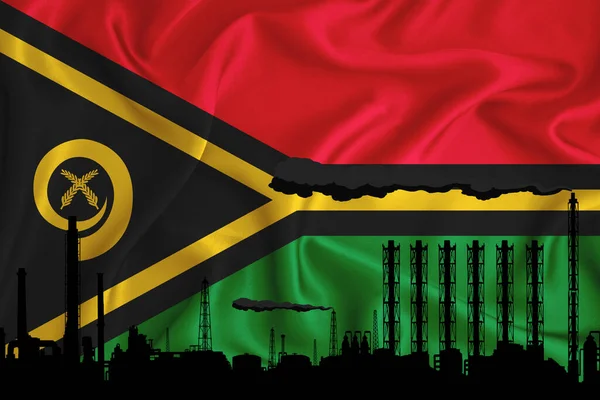 Bandeira Vanuatu Fundo Com Espaço Para Seu Logotipo Ilustração Industrial — Fotografia de Stock