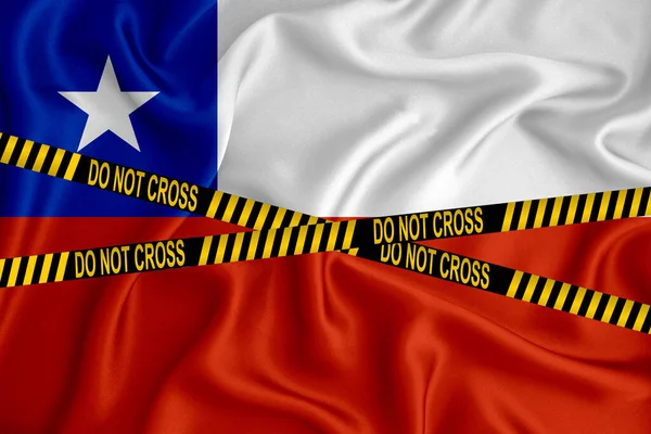 Bandera Chile Marca Don Cross Line Cinta Localización Concepto Crimen —  Fotos de Stock