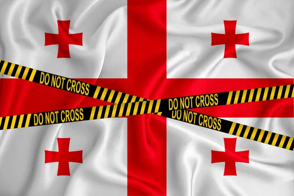 Bandeira Geórgia Marca Don Cross Line Cassete Localização Conceito Crime — Fotografia de Stock