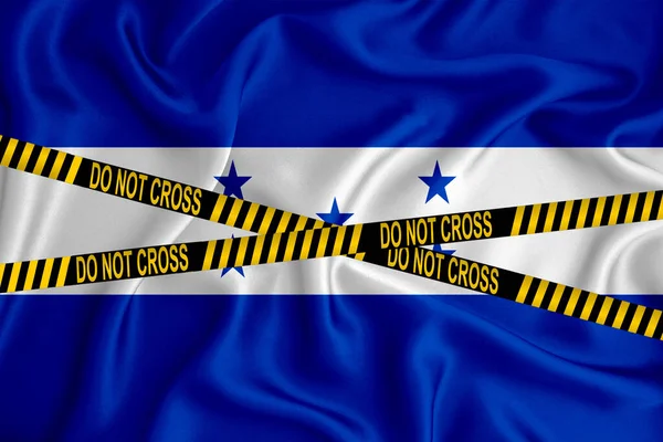 Σημαία Ονδούρας Don Cross Line Και Κασέτα Εντοπισμού Έννοια Εγκλήματος — Φωτογραφία Αρχείου