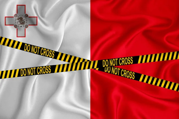 Bandeira Malta Marca Don Cross Line Cassete Localização Conceito Crime — Fotografia de Stock