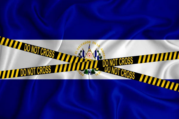 Прапор Сальвадору Знак Перетинати Лінію Плівку Концепція Злочинності Розслідування Поліції — стокове фото