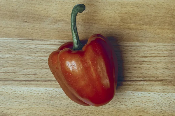 Nature Morte Paprika Sur Fond Bois Image Tonique — Photo