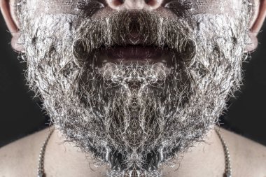 adamın sakalı tıraş köpük portre resim içinde