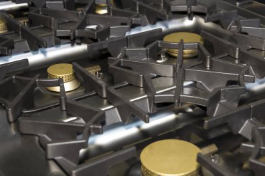 siyah gaz soba üstten görünüm yakın çekim, arka plan görüntüsü