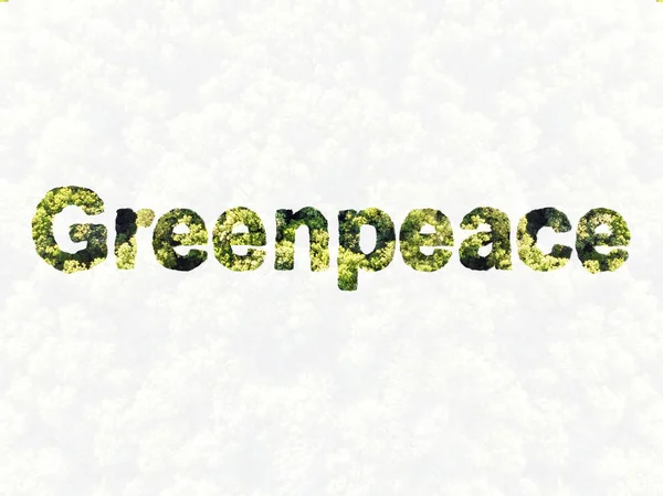 Greenpeace Inscription Trees Photographed Air — Stock Photo, Image