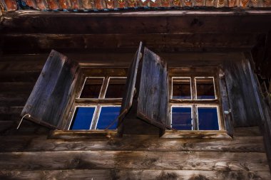 Nessebar, arka plan resmi eski kasaba ahşap evler