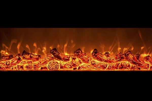 Electric Fire Close Background Color Image Horizontal Photo — Stock Photo, Image