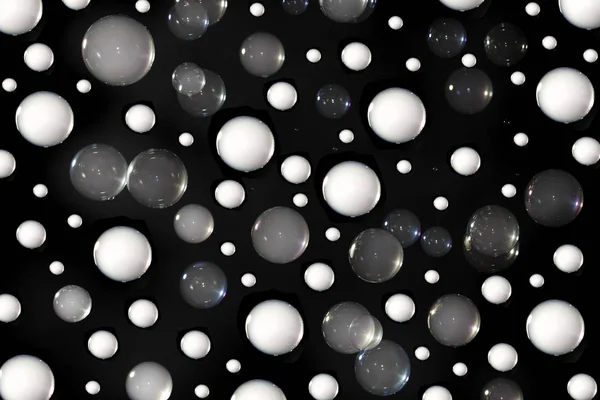 Soap Bubbles Smoke Black Background — Stock Photo, Image