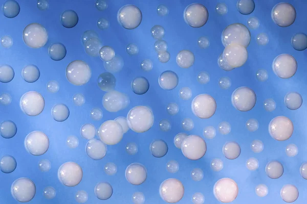 Soap Bubbles Smoke Blue Background — Stock Photo, Image