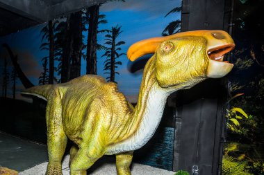 16 Kasım 2018 kauçuk dinozor Sergisi, Kişinev, Moldova yakın çekim