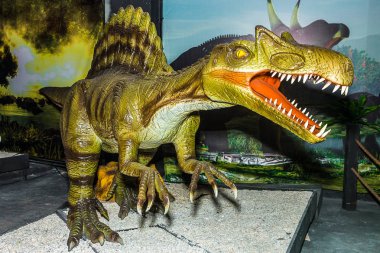 16 Kasım 2018 kauçuk dinozor Sergisi, Kişinev, Moldova yakın çekim