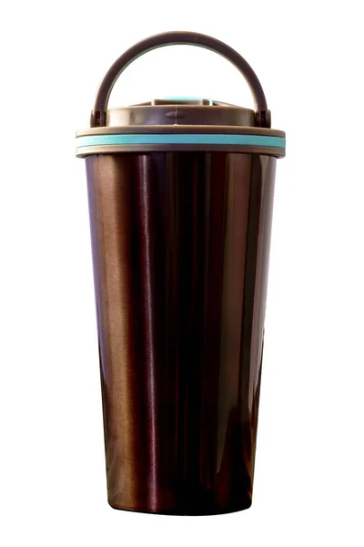 Brown Mug Thermos Isolated White Background — Stock Photo, Image