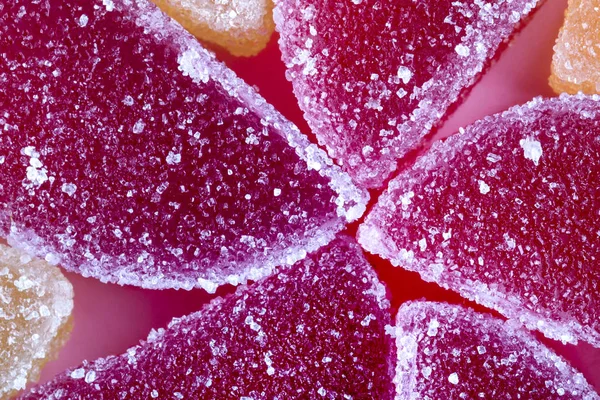 Rote Gelee Scheiben Mit Zuckerkristallen Hintergrundbild — Stockfoto