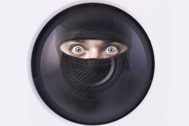 şok hırsız güvenlik kamerası, kavramı koruma için video yansıması