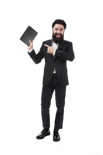 Homme d'affaires avec tablette — Photo