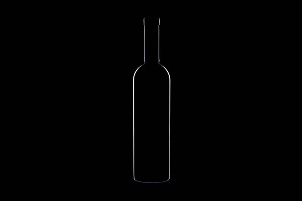 Silhouette bouteille de vin — Photo