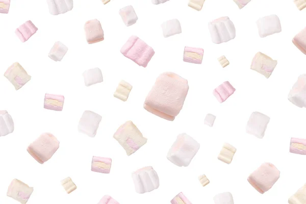 Mönster av marshmallows isoler — Stockfoto