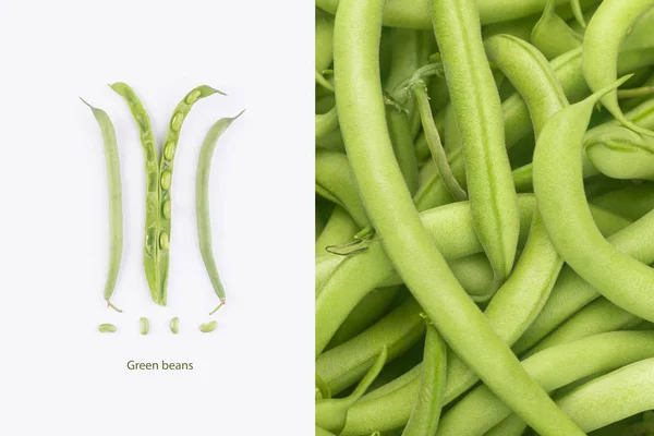 Green beans layout — Stock Photo, Image