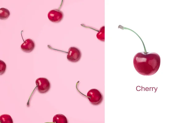 Layout of ripe cherries — Stock Photo, Image