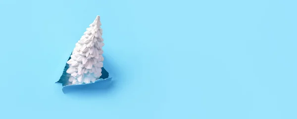 Mavi bir Noel ağacı — Stok fotoğraf